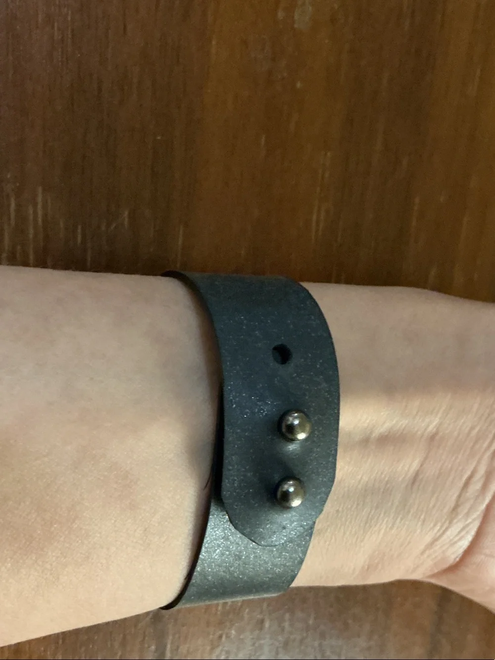 Artisan Made Wristband with Concentric Mother of Pearl Accent